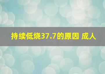 持续低烧37.7的原因 成人